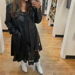 DKNY Lamb Leather Trench Jacket